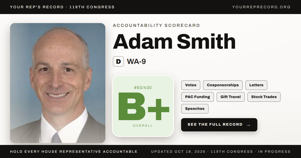 Adam Smith (D-WA-9) Voting Record — Your Rep's Record